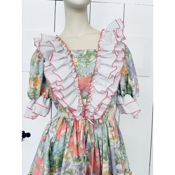 Call It Fancy Dresses & Skirts - Call It Fancy Vintage Square Dance Dress White Eyelet Floral Ruffle Pink 10 USA